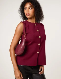 Button Front Tailored Vest