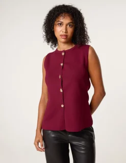 Button Front Tailored Vest