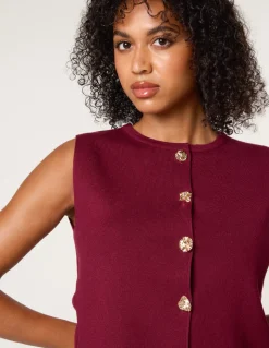 Button Front Tailored Vest