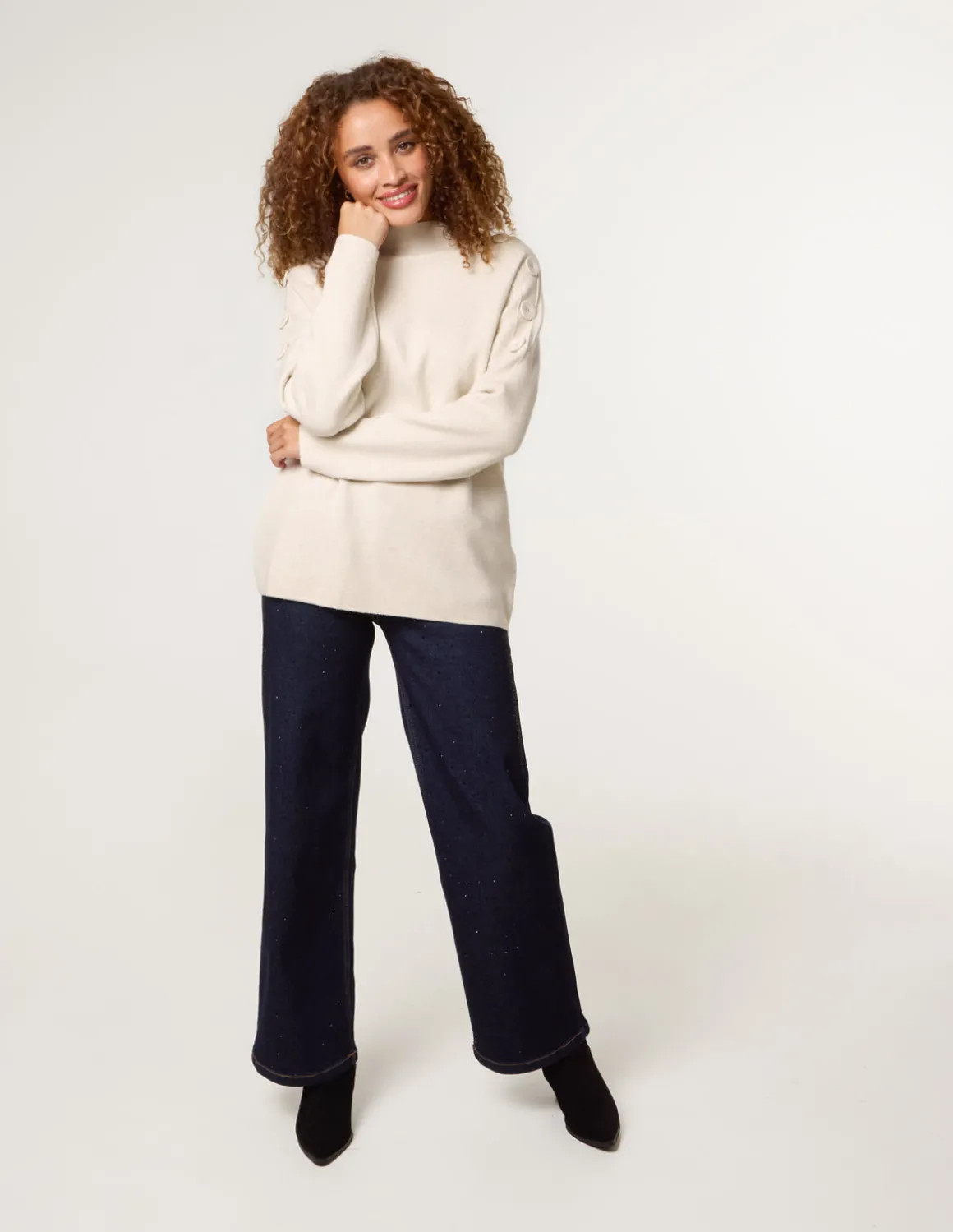 Button Shoulder Jumper