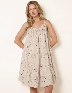 Camo Swing Dress in Cheesecloth