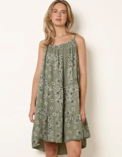 Camo Swing Dress in Cheesecloth