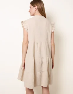 Cheesecloth Frill Sleeve Tunic
