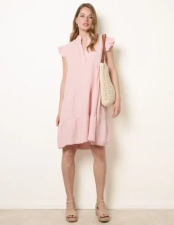 Cheesecloth Frill Sleeve Tunic