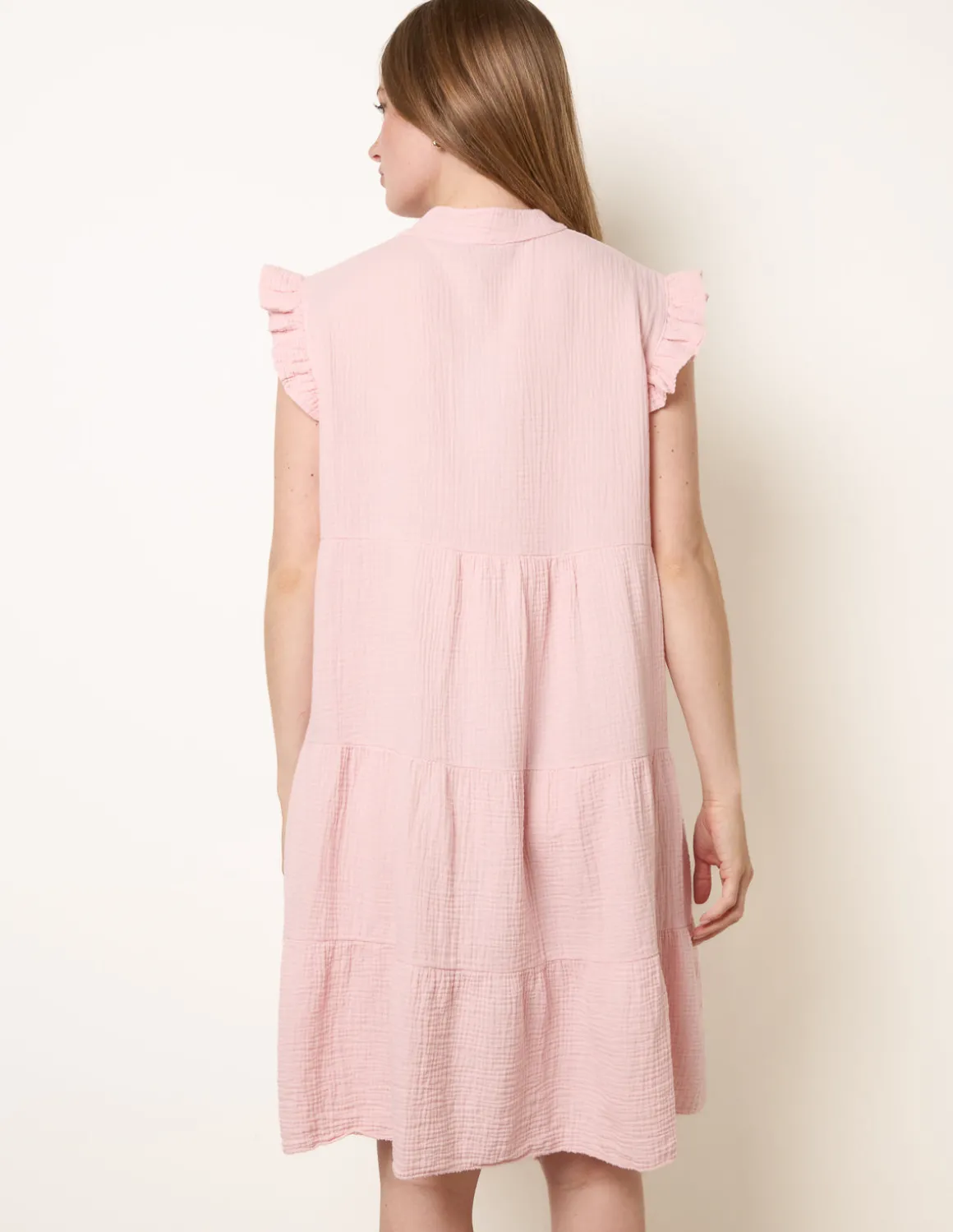 Cheesecloth Frill Sleeve Tunic
