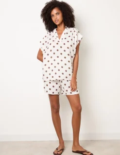 Cheesecloth Polka Dot Short Set