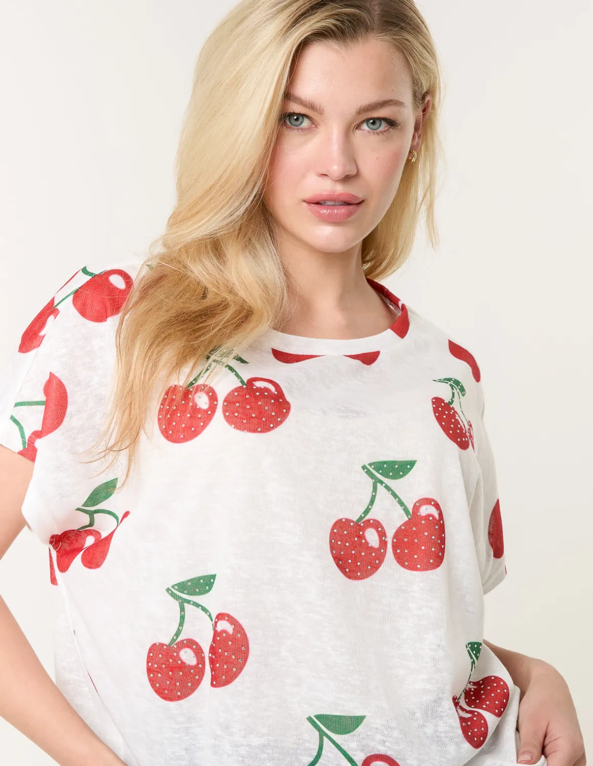 Cherry Oversized Top