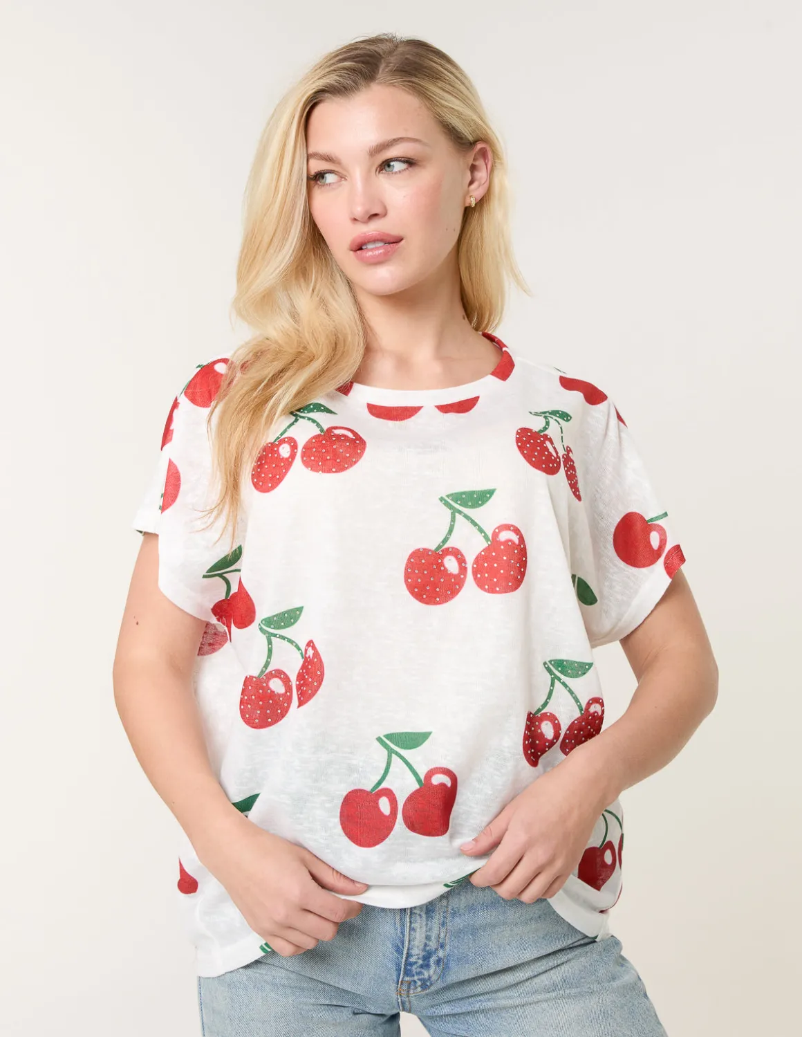 Cherry Oversized Top
