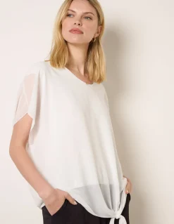 Chiffon Tie Knot Plain Top