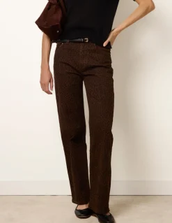 Chocolate Leopard Print Wide Leg Jeans