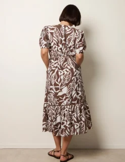 Coconut Button Belted Midi Dress