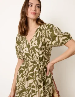 Coconut Button Belted Midi Dress