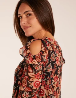 Cold Shoulder Frill Blouse