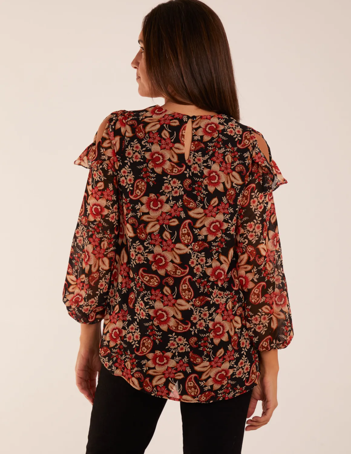 Cold Shoulder Frill Blouse