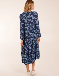 Collar Trapeze Midi Dress