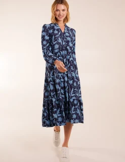 Collar Trapeze Midi Dress