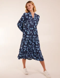 Collar Trapeze Midi Dress