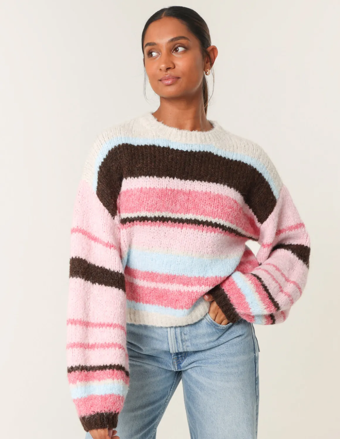 Colourful Block Horizontal Stripes Jumper