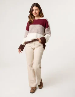 Colourful Stripped V Neck Jumper