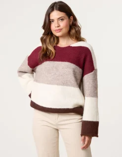 Colourful Stripped V Neck Jumper