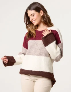 Colourful Stripped V Neck Jumper