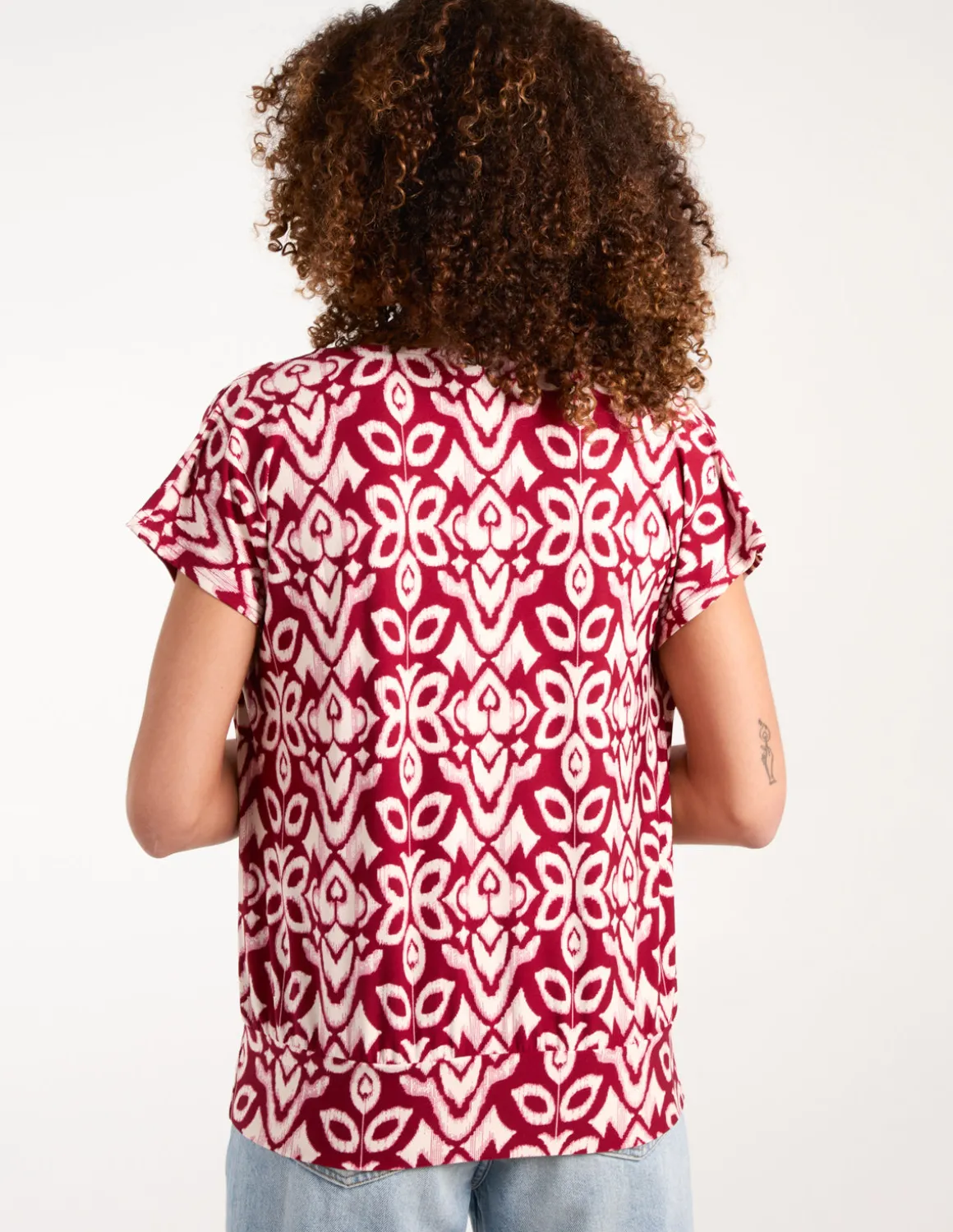 Cowl Neck Deep Hem Top