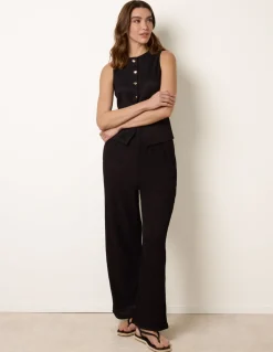 Crew Neck Button Through Vest