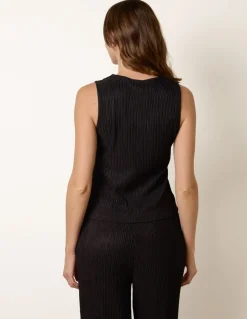 Crew Neck Button Through Vest