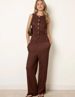 Crew Neck Button Through Vest
