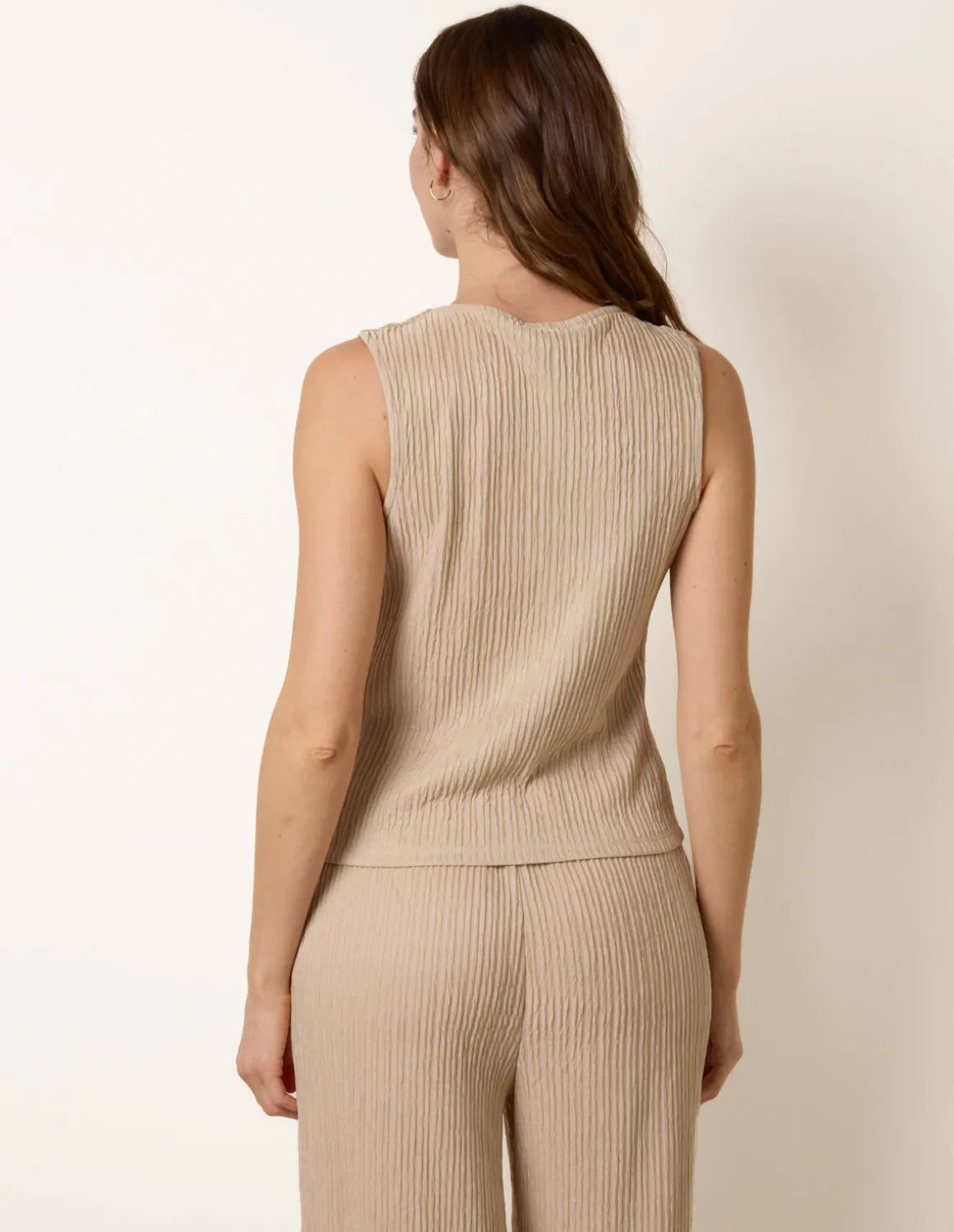 Crew Neck Button Through Vest