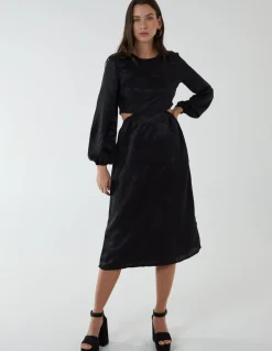 Crew Neck Cut Out Midi Dress