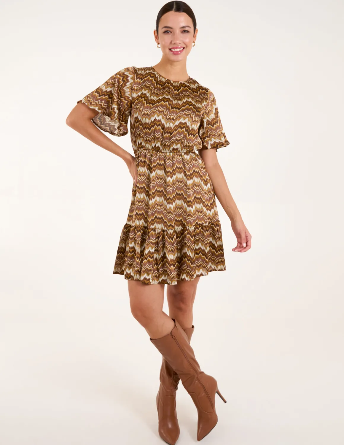 Crew Neck Mini Dress