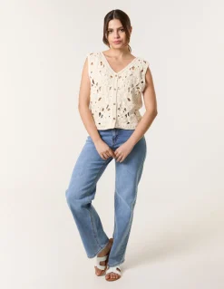 Crochet Button Vest