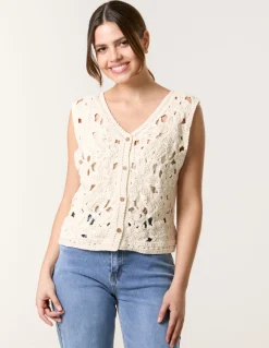 Crochet Button Vest