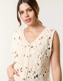 Crochet Button Vest