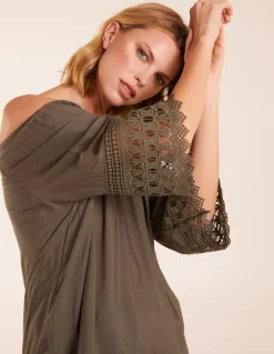 Crochet Detailed Bardot Top