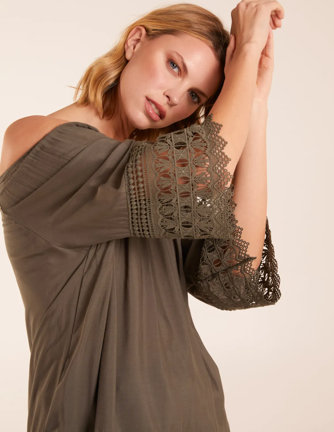 Crochet Detailed Bardot Top