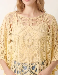 Crochet Detailed Kimono Top