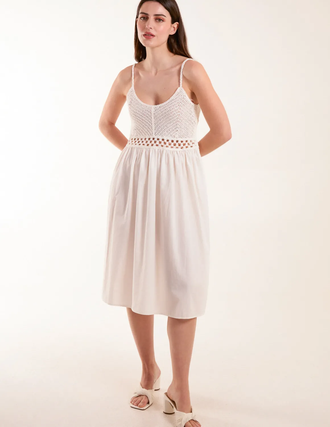 Crochet Strap Midi Cami Dress