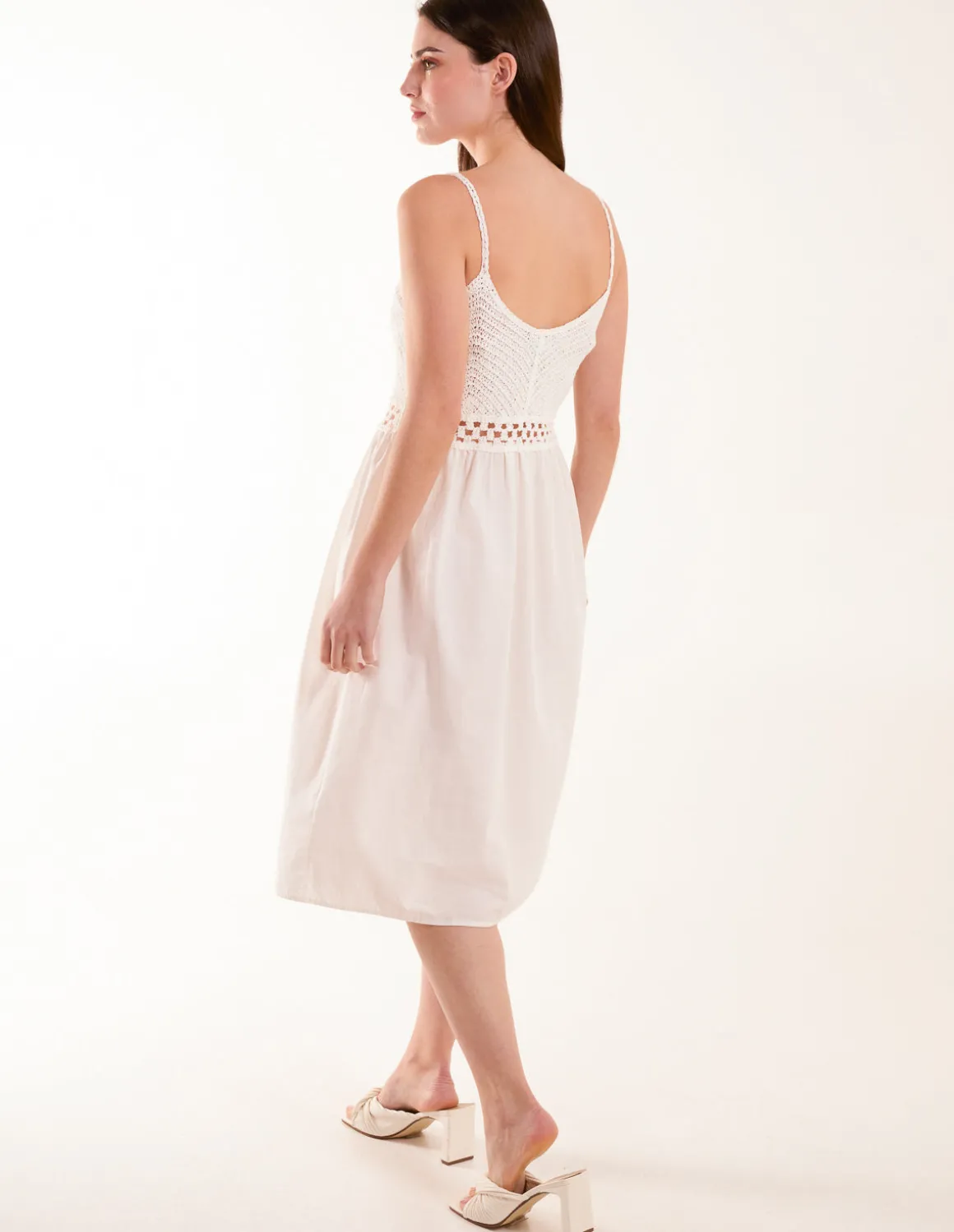 Crochet Strap Midi Cami Dress