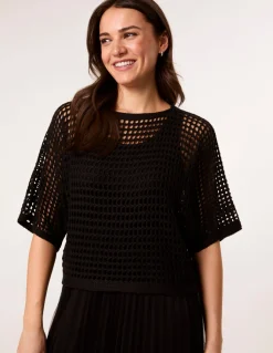 Crochet Top Pleat Dress