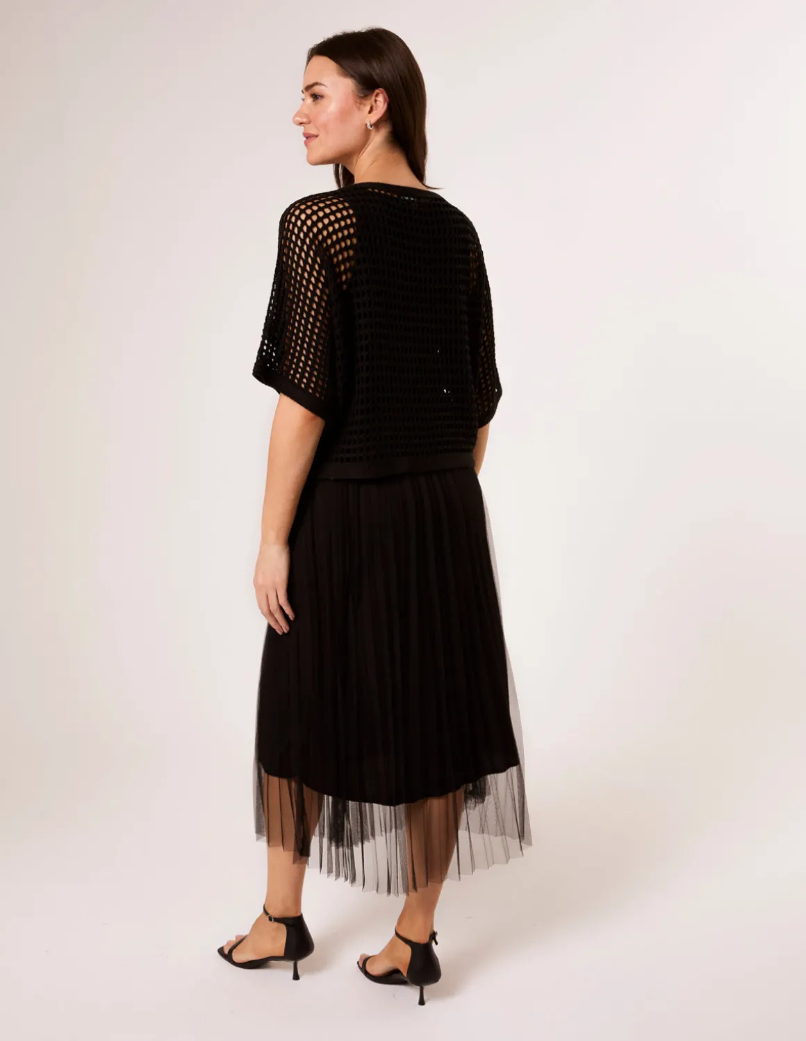 Crochet Top Pleat Dress