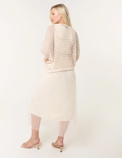 Crochet Top Pleat Dress