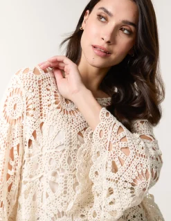 Crochet Top With Flared Sleeves