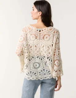 Crochet Top With Flared Sleeves