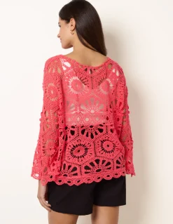 Crochet Top With Flared Sleeves