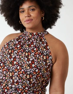 Curve Halter Neck Midi Dress