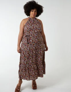 Curve Halter Neck Midi Dress