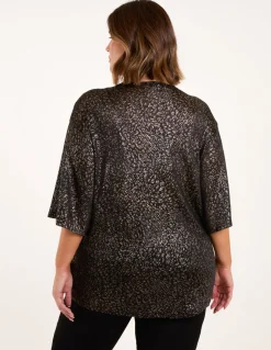 Curve Leopard V Neck Tie Front Top