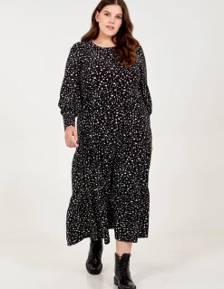 Curve Long Sleeve Smock Dress